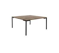 Table Basse Carrée 90cm Chêne Grisé et Pieds Métal - BERGAME -