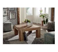 Table basse carrée 90x90cm - Bois recy e teck brut - Design rustique - BASSANO
