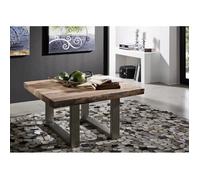 Table basse carrée 90x90cm - Fer et Bois massif d'acacia laqué (Natural Stone) - FREEFORM #122