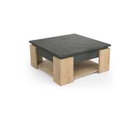 Table basse carrée AUSTIN - Décor chêne Hamilton et Sidewalk - L 80 x P 80 x H 37,2 cm - DEMEYERE