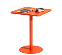 Table basse carrée avec kit d'installation, tables de bar hautes de bistro, table de comptoir orange, Tables de salle à manger pour pub, club, balcon extérieur | Assemblage facile(60x60x73cm)