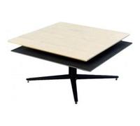 Table basse carrée avec plateau supérieur pivotant en céramique finition chêne et acier marron - FUSION - ALTOBUY Beige