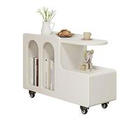 Table basse carrée avec roulettes, petite table d'appoint pour petits espaces, tables d'appoint modernes pour chambre et salon avec étagères et tiroirs, table de chevet