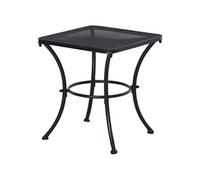 Outsunny Table Basse carrée Bistro de Jardin dim. 45L x 45l x 50H cm piètement arqué Plateau maillé métal époxy anticorrosion Noir