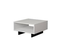 Table basse carrée bois blanc et anthracite