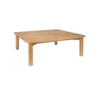 Table basse carrée bois d'hévéa placage chêne naturel - 100 x 100 x 35 cm - Solène