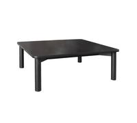 Table basse carrée bois d'hévéa placage chêne noir - 100 x 100 x 35 cm - Solène