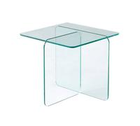 sweeek Table basse carrée en cristal trempé transparent - 50 x 50 x 46 cm