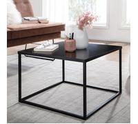 Table basse carrée industrielle en métal noir WOHNLING - 60x60x40cm