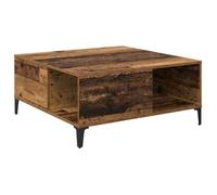 Table basse carrée industrielle - vidaXL - Bois d'ingénierie - 80x80x36,5 cm - Bois ancien - Pieds en acier