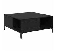 Table basse carrée industrielle - vidaXL - Chêne Noir - Bois d'ingénierie - 80x80x36,5 cm - Pieds en acier