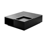 Table basse carrée moderne avec rangement, table centrale minimaliste | Structure en bois ingénierie, rangement intégré, livrée assemblée, adaptée aux salons & intérieurs haut de gamme(A)