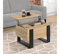 IDMarket - Table Basse carrée Plateau relevable 70 cm Phoenix Bois et Noir