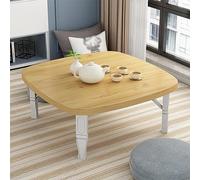 Table basse carrée pliante de style japonais - Peu encombrante - Pour chambre à coucher, baie vitrée - Couleur naturelle - Parfaite pour les petits espaces