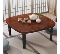 Table basse carrée pliante de style japonais, table basse, table à manger, table d'étude, petit bureau pour tatami assis sur le sol, chambre à coucher, baie vitrée (taille : 60 x 60 cm, couleur :