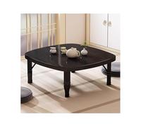 Table basse carrée pliante en bois massif pour la maison et les petites dimensions, idéale pour le travail et les loisirs (noir, 70 x 70 x 35 cm)