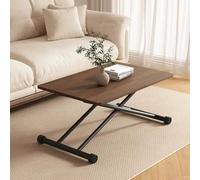 Table basse carrée relevable en bois, table centrale réglable en hauteur, tables à manger simples en bois, tables basses carrées relevables pour salon, chambre, salle de classe, appartement, noyer, 9