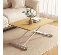 Table basse carrée relevable en bois, table centrale réglable en hauteur, tables à manger simples en bois, tables basses carrées relevables pour salon, chambre, salle de classe, appartement, bois nat