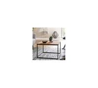 Table basse carrée style industriel 60x60x41 cm en acacia - ELIUR
