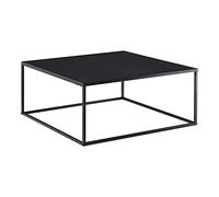 Table Basse Carrée Stylée pour Salon en Métal Surface Anti-Éraillures 38 x 85 x 85 cm Noir Mat