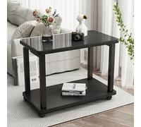 Table Basse Carrée Vintage À Roulettes, Plateau En Verre Trempé Moderne Coins Arrondis Table D'Appoint Mobile Avec Cadre En Acier Pour Salon Cuisine Ou Chambre(80*40*50cm/31.4*15.7*19.6in)