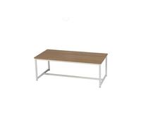 Toilinux - Table basse Casa Blanca en Panneaux de particules et Métal - L.100 cm x H.39 cm - Beige et Blanc - Casa Blanca