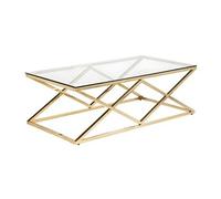 Table basse CHARLOTTE de - Verre trempé et acier - Doré