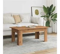 Table basse chêne artisanal 100x60x42 cm bois d ingénierie G