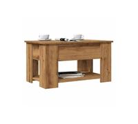 vidaXL Table basse chêne artisanal 79×49×41 cm bois d'ingénierie dessus relevable 856929