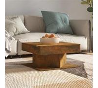 Vidaxl Table Basse Chêne Fumé 57x57x30 Cm Bois D'ingénierie Marron
