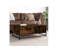 vidaXL – Table basse – Chêne fumé 90x57x35 cm – Bois d'ingénierie et métal