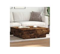 vidaXL Table basse Chêne fumé 90x90x28 cm Bois d'ingénierie Marron