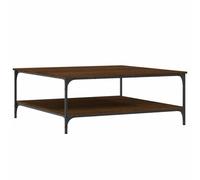 Table basse chêne marron 100x100x40 cm bois d ingénierie