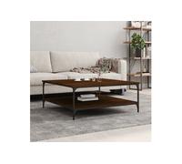 Vidaxl Table Basse Chêne Marron 100x100x40 Cm Bois D'ingénierie Marron