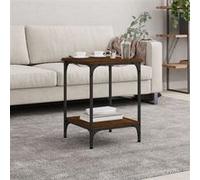 vidaXL Table Basse, Table d'Appoint avec Étagères, Bout de Canapé avec Rangement Salon Salle de Séjour, Moderne, Chêne Marron Bois d'Ingénierie