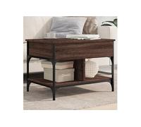vidaXL Table basse chêne marron 70x50x50 cm bois d'ingénierie et métal845365 Marron G