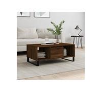 Vidaxl Table Basse Chêne Marron 90x50x36,5 Cm Bois D'ingénierie Multicolore