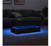 Table basse - Chêne noir - 90x50x40 cm - Lumières LED RVB - Design contemporain