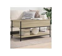 Vidaxl Table Basse Chêne Sonoma 100x50x50cm Bois D'ingénierie Et Métal Multicolore