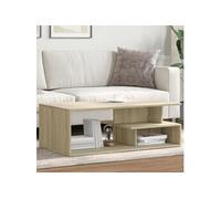 Table basse chêne sonoma 102x55x35 cm bois d'ingénierie, table latérale, table de salon, table d'accent, bout de 848012