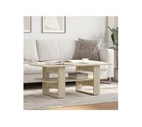 Table basse chêne sonoma 102x55x42 cm bois d'ingénierie, table latérale, table de salon, table d'accent, bout de 823264