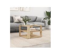 vidaXL Table basse chêne sonoma 59,5x59,5x40 cm bois d'ingénierie 834248