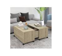 Table basse chêne sonoma 75x75x38 cm bois d ingénierie Brun G