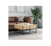 Table basse chêne sonoma 80x80x40 cm bois d'ingénierie835355