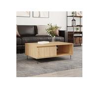 vidaXL Table Basse, Table d'Appoint avec 2 Compartiments, Bout de Canapé avec Pieds, Meuble de Salon Salle de Séjour, Chêne Sonoma Bois d'Ingénierie