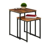 Table basse chevet Appoint bois Lot 2 carrée Supports salon intérieur canapé