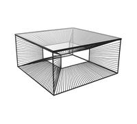 Table basse CLARENCE - Verre et Métal filaire - Noir