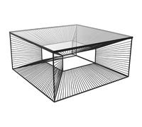 Table basse CLARENCE - Verre et Métal filaire - Noir