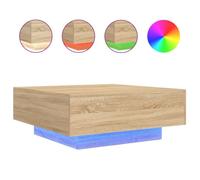 Table basse - CLOUD - avec lumières LED - Chêne sonoma - 80x80x31 cm - Pour Salon - 836590