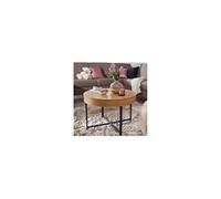 Table basse coffre 69x69x40 cm décor chêne et noir